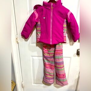 Obermeyer Kids Fuchsia and Patterned Ski set